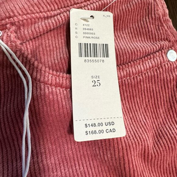 Pilcro NWT Women's The YAYA Mid-Rise Corduroy Crop Flare Jeans Size 25 $148 - Picture 7 of 13